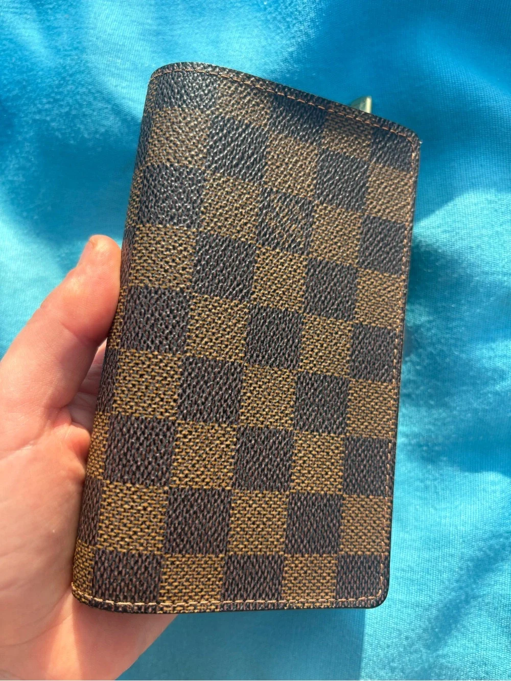 Louis Vuitton Brown & Dark Brown Check Card Holder wallet